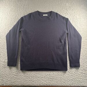 AYR Sweater Womens S Navy Crewneck 100% Cashmere Pullover Classic Premium